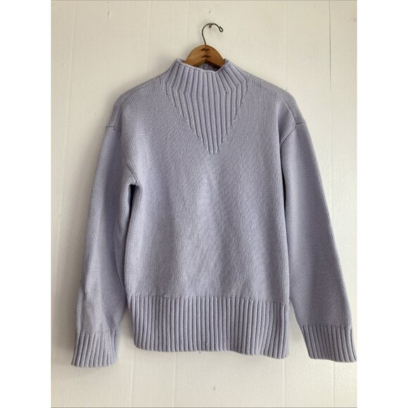 Haven Well Within Mock Neck Heavy Chunky Sweater Pullover Cotton Acrylic Sz L - Picture 1 of 14